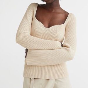 Rib-knit sweater Top